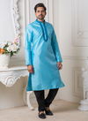 Sky Blue Colour Fancy Latest Designer Party And Function Wear Traditional Mysore Silk Kurta Churidar Pajama Redymade Collection Swaroop-1-7